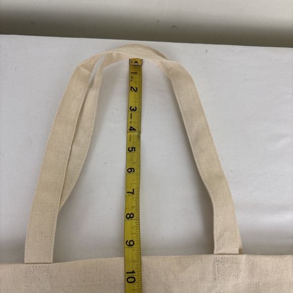 Sezane Cotton Tote Bag Bonjour L'Amour Cream 20x13 Paris - Picture 7 of 8